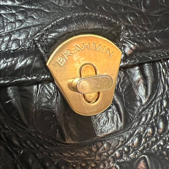 Brahmin Black Crocodile Embossed Handbag - Picture 2 of 7